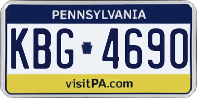 PA license plate KBG4690