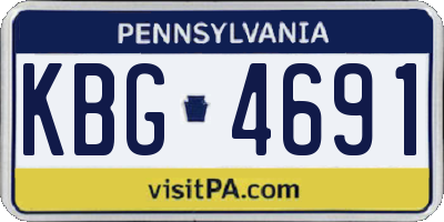 PA license plate KBG4691