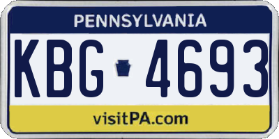 PA license plate KBG4693
