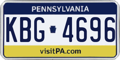 PA license plate KBG4696