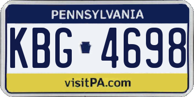 PA license plate KBG4698