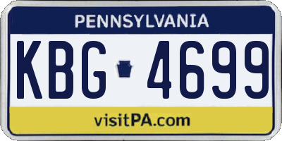 PA license plate KBG4699