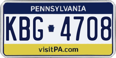 PA license plate KBG4708