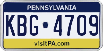 PA license plate KBG4709