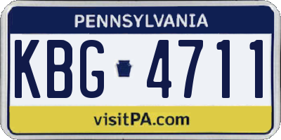 PA license plate KBG4711