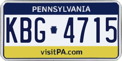 PA license plate KBG4715