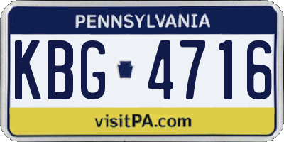 PA license plate KBG4716