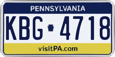 PA license plate KBG4718