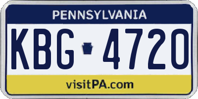 PA license plate KBG4720