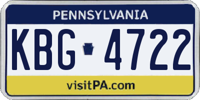 PA license plate KBG4722