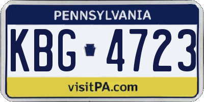 PA license plate KBG4723