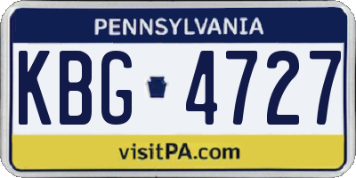 PA license plate KBG4727