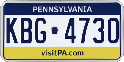 PA license plate KBG4730