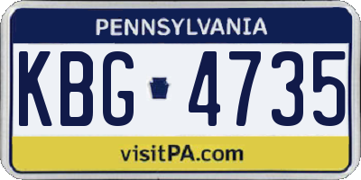 PA license plate KBG4735