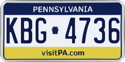 PA license plate KBG4736