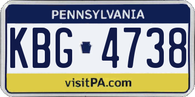 PA license plate KBG4738
