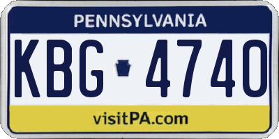 PA license plate KBG4740
