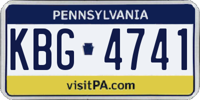 PA license plate KBG4741