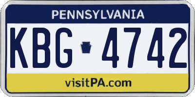 PA license plate KBG4742