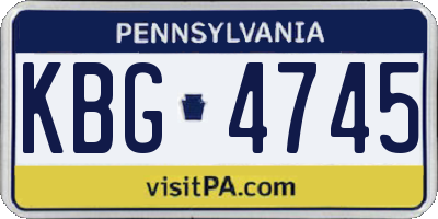 PA license plate KBG4745