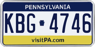 PA license plate KBG4746