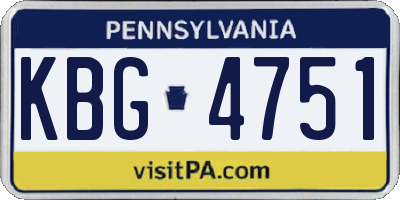 PA license plate KBG4751