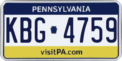 PA license plate KBG4759