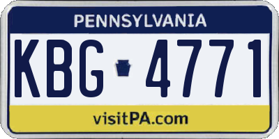 PA license plate KBG4771