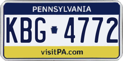 PA license plate KBG4772