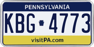 PA license plate KBG4773