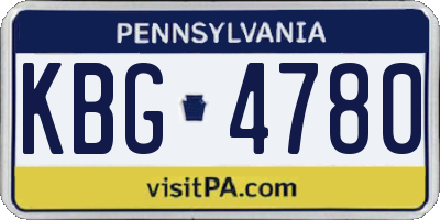PA license plate KBG4780