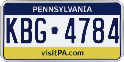 PA license plate KBG4784