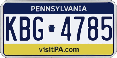 PA license plate KBG4785