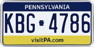 PA license plate KBG4786