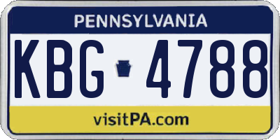 PA license plate KBG4788