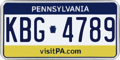 PA license plate KBG4789