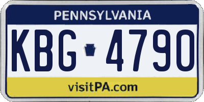 PA license plate KBG4790