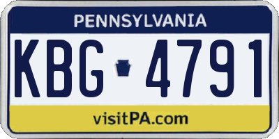 PA license plate KBG4791