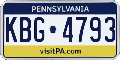 PA license plate KBG4793