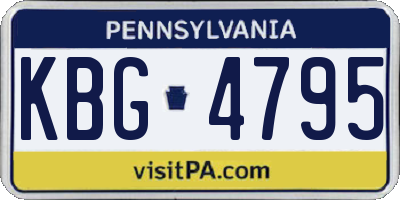 PA license plate KBG4795