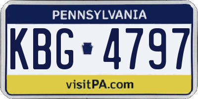 PA license plate KBG4797