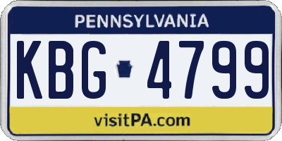 PA license plate KBG4799