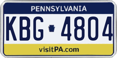 PA license plate KBG4804