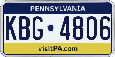 PA license plate KBG4806