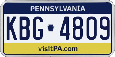 PA license plate KBG4809