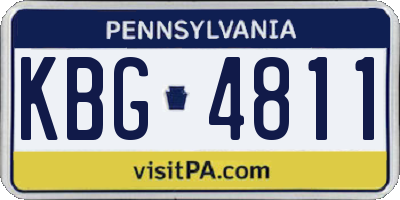 PA license plate KBG4811
