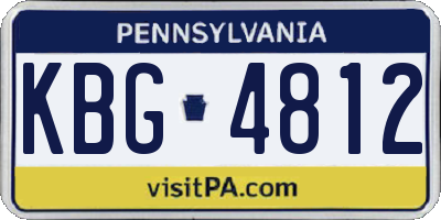 PA license plate KBG4812