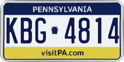 PA license plate KBG4814