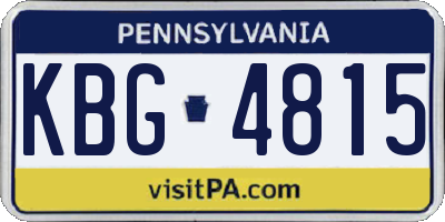 PA license plate KBG4815
