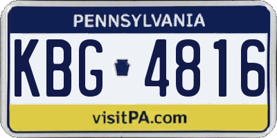 PA license plate KBG4816
